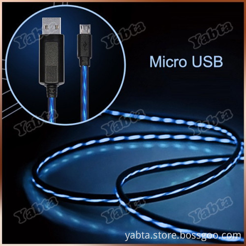 Custom Logo OEM Flowing EL USB Cable